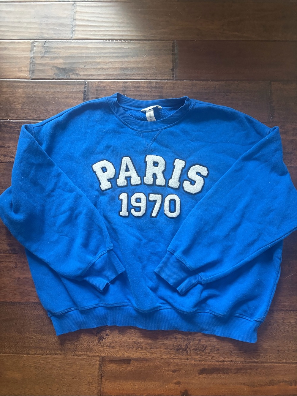 H&M Royal Blue 'PARIS 1970' Crewneck Sweatshirt
